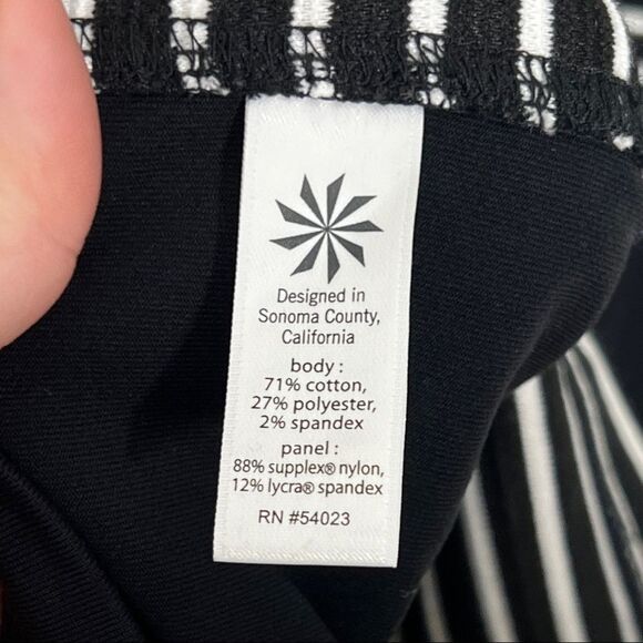 Athleta | Black / White Stripe Mala Scoop Back Sleeveless Dress Size Small - Picture 7 of 7